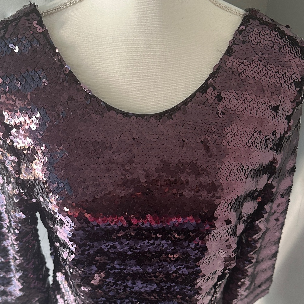 Fashion Nova Sparkling Purple Long Sleeve Dress - Picture 5 of 7